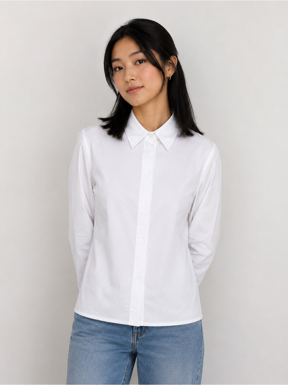 Club Monaco White Cotton Classic Button Down Collared Longsleeve Shirt Top